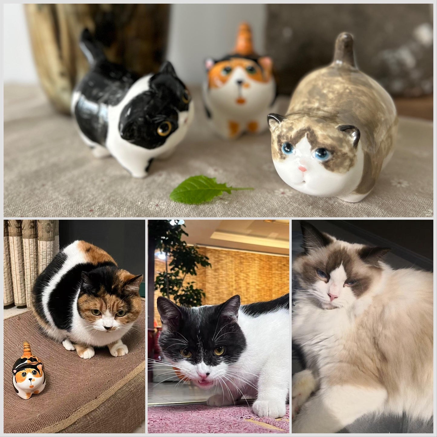Personalized Pet Painting from Photo, Custom Mini Cat Sculpture, Cat Mom Gift, Made to Order Ceramic Pet Figurine Art